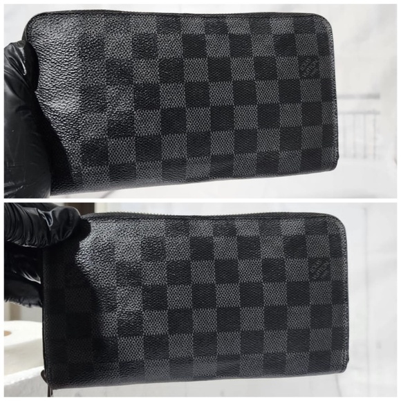 Authentic LOUIS VUITTON Damier Graphite Canvas Zippy Organizer Wallet Black/Grey - Picture 6 of 12